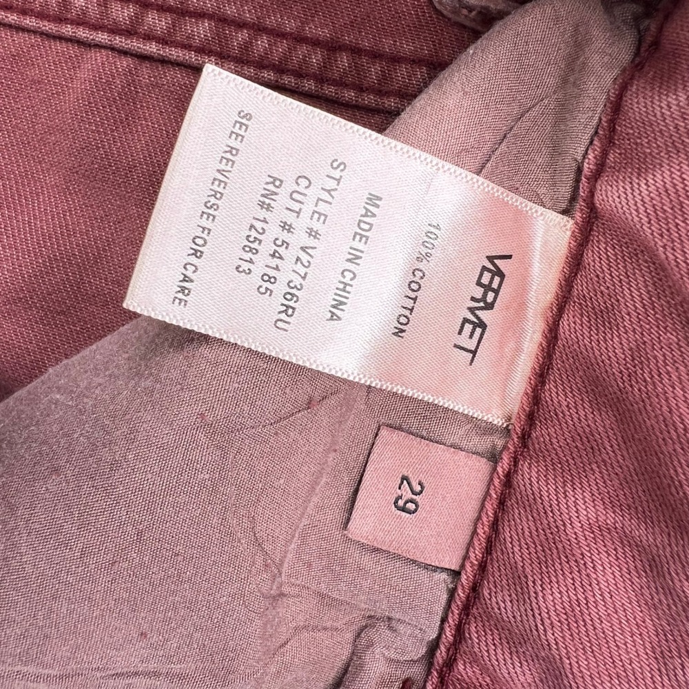 Vervet Leslie 90s Vintage Flare Jeans Womens 29 Red Distressed Raw Hem High Rise - Picture 13 of 15